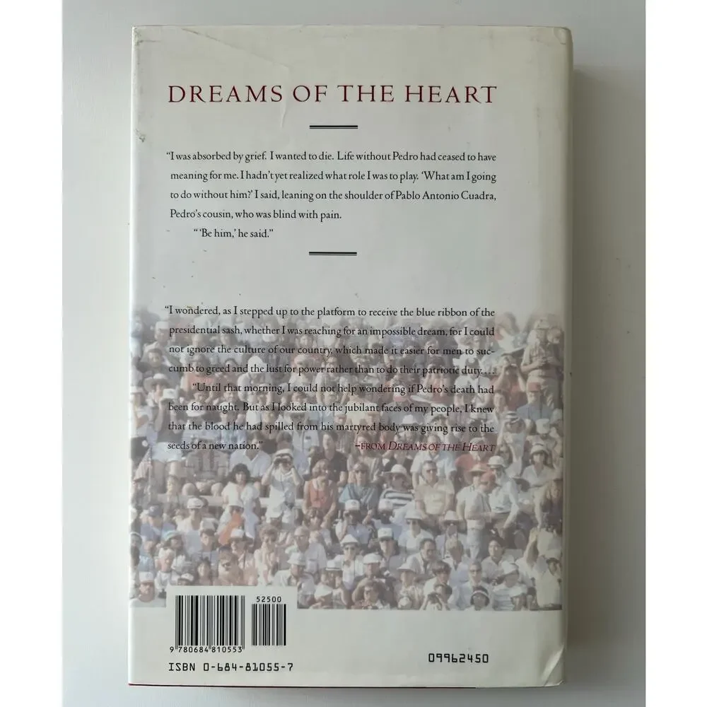 Dreams Of The Heart Signed Autographed Violeta Barrios de Chamorro Hardback DJ